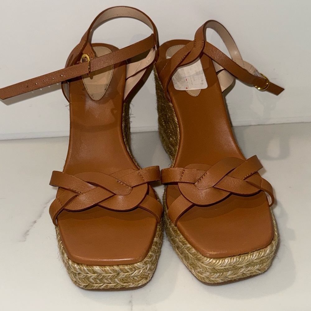 Like new Stuart Weitzman Brown Wedge Sandals - Picture 3 of 13